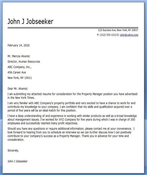commercial property manager cover letter work pinterest real