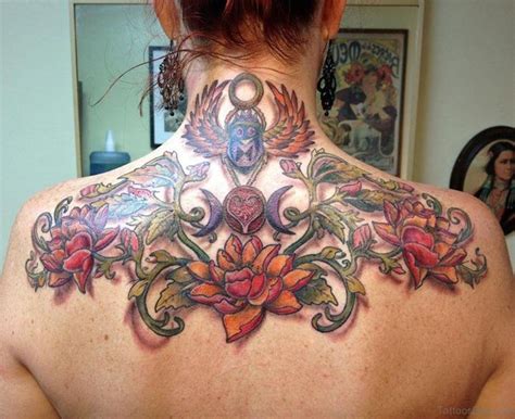 60 Graceful Flowers Tattoos On Upper Back Tattoo Designs –