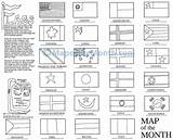 Flags Map Printable Coloring Pages Maps Classroom Mapofthemonth Template Templates Specialty Site sketch template