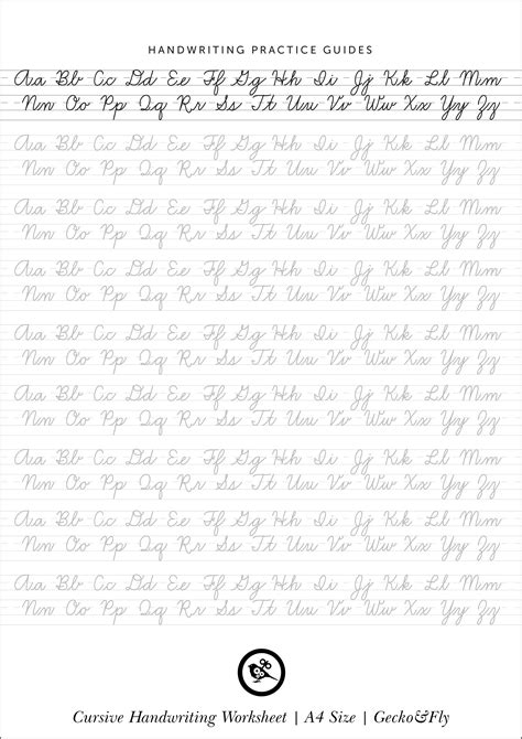 printable cursive handwriting worksheets  beautiful penmanship