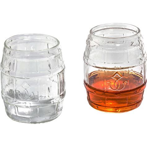 barrel shaped whiskey glass  oz rocks glass set