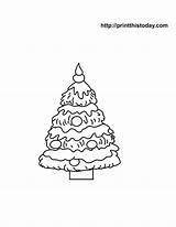 Christmas Tree Coloring Printable Pages Ornaments Outline Clip Star Decorated Printthistoday Popular sketch template