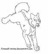 Anime Firewolf Lineart Akita Deviantart Drawings sketch template