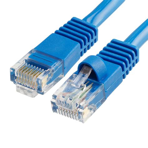 rj cate ethernet lan network blue cable  molded strain relief