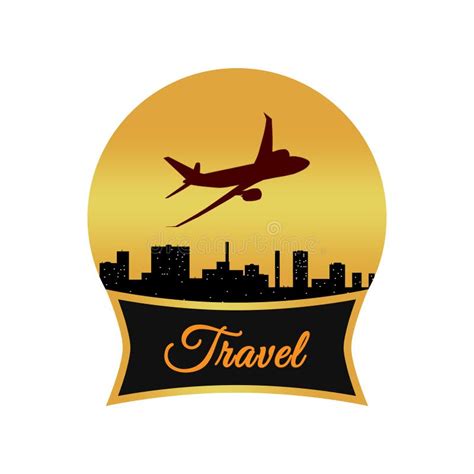 travel app logo stock photo illustration  island blue
