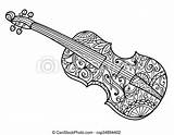 Violin Adults Instrument Zentangle sketch template