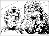 Chewbacca Solo Han Pages Coloring Color sketch template