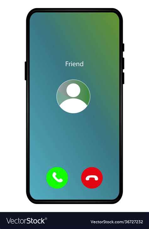 mobile call screen template incoming phone call vector image