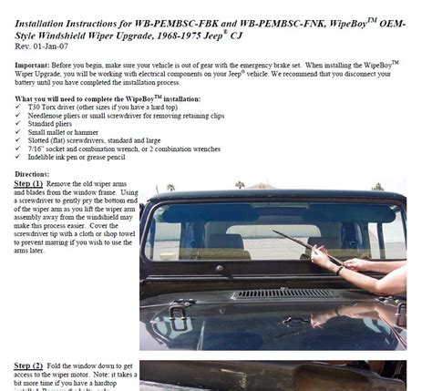 installation instructions wb pembsc fbk wb pembsc fnk wipeboy oem style windshield wiper jeep