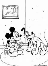 Mickey Coloring Mouse Pluto Pages Listening Reading Printable Print Color Book sketch template