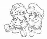 Bro Hammer Luigi Coloring Pages Mario sketch template