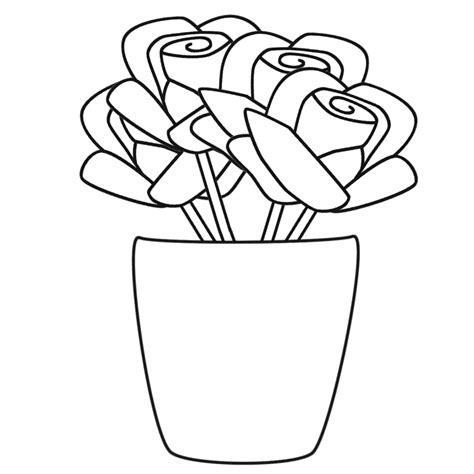 flower pot coloring pages printable printable word searches