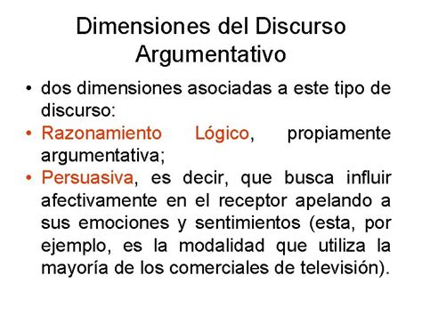 El Discurso Argumentativo Concepto De Discurso Argumentativo El