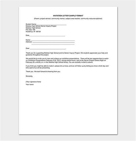 invitation letter templates  examples  visa general