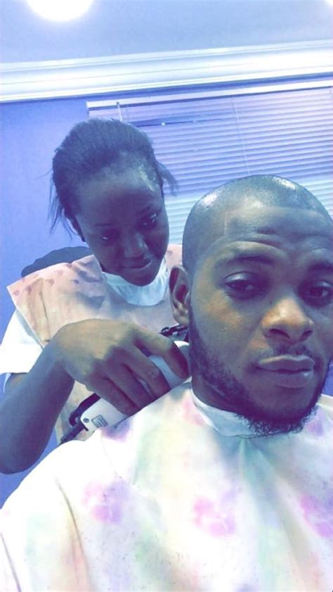 female barber who is a nigerian graduate shows off her