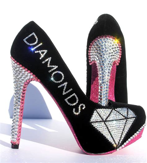 pink black crystal diamond heels diamond heels pumps heels stilettos shoes heels classy