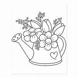 Coloring Watering Flowers Garden Pages Colouring Stamp Rubber Flower Flores Regadera Con Color Drawing Getcolorings Printable Zazzle Getdrawings La Pattern sketch template