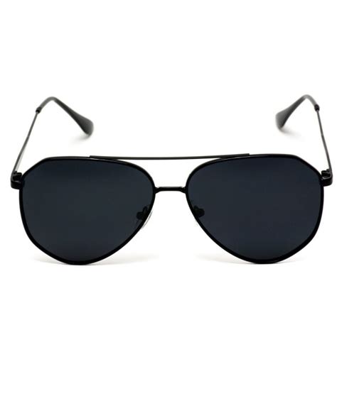 classic designer inspired medium metal frame aviator sunglasses black