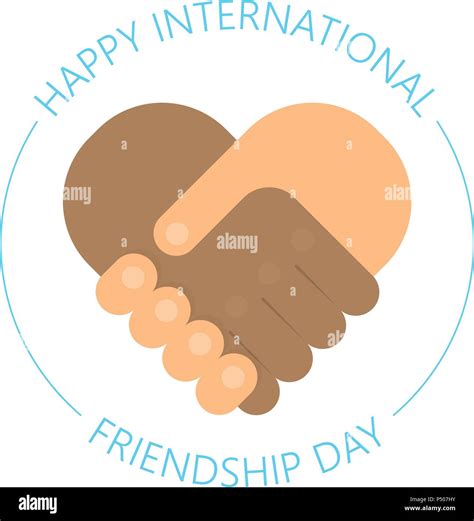 international handshake friendship logo happy friendship day vector