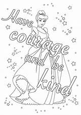 Zitate Citas Citazioni Malbuch Erwachsene Adultos Adulti Justcolor Cinderella Courage Kind sketch template