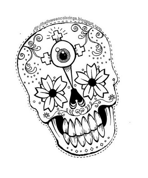day   dead coloring  craft activities skull coloring pages