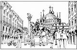 Coloring Italy Landmark Pages Venice Cathedral Historical Learn Sites sketch template