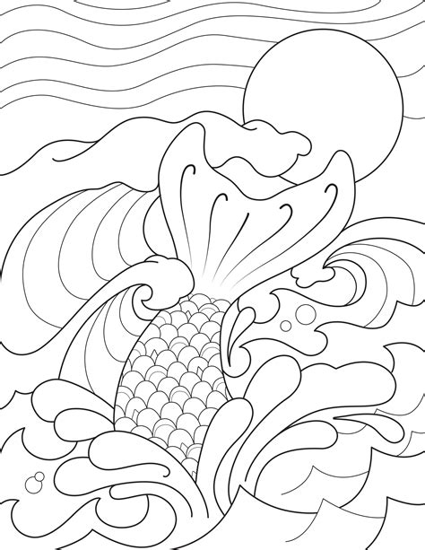 mermaid tail coloring page  getcoloringscom  printable