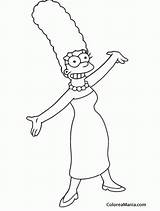 Simpson Marge Colorare Disegno Disegnidacolorareonline Braccia Allarga Coloradisegni Cartoni sketch template