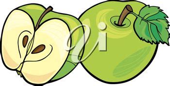 royalty  clipart image    green apple   sliced