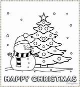 Christmas Coloring Pages Tree Snowman Printable Colouring Sheets sketch template