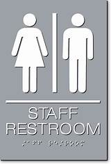 Staff Sign Restroom Text sketch template