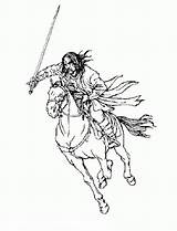 Aragorn Schwert Einem Ausmalbild Cavallo Bel Herr Ringe Seigneur Anneaux Signore Anelli Degli Anderen Ordnung Benutzen Genügt Webbrowser Wenn Ausmalen2000 sketch template