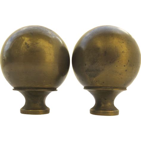 Pair Of Vintage Ball Brass Bed Finials From Blacktulip On Ruby Lane