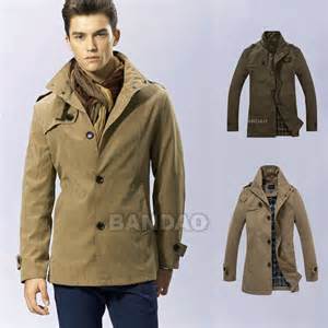 men s dust coat trench wind jacket casual slim fashion windbreaker outwear ebay