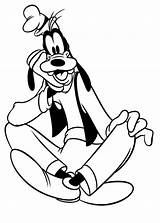 Goofy Coloring Sitting Drawing Disney Cartoon Drawings Netart Pages Color Colouring Character Getdrawings Print sketch template