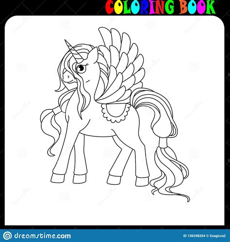 illustration  coloring book pages pony horse theme illustration