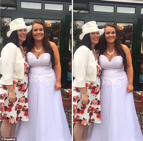 mum so ashamed of 14st frame she edited her wedding photos to make