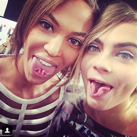 The Weird Tongue Out Selfie Joan Smalls S Selfies