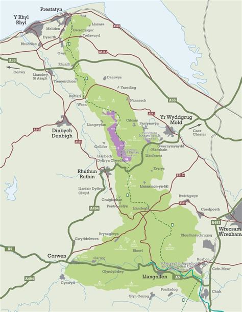 aonb map friends  clwydian range  dee valley