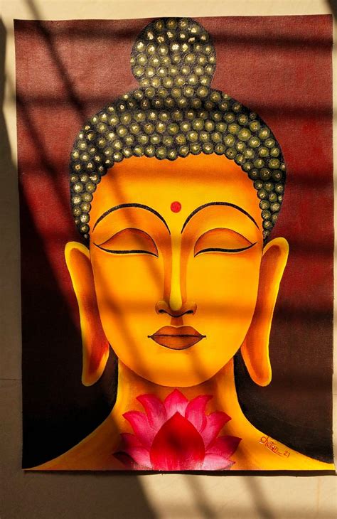 peaceful zen buddha painting original canvas acrylic painting etsy
