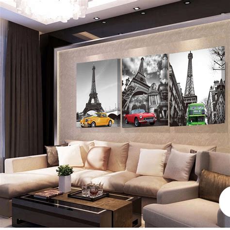 piece landscape art modern paintings tower car wall pictures