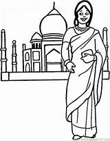 Coloring Pages India Mahal Taj Indian Kids Woman Para Colorear Dibujos Da Printable Sanat Children Popular Del Vestuario Ancient Paper sketch template