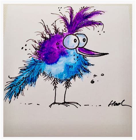 watercolor happy paintings whimsical art bird art