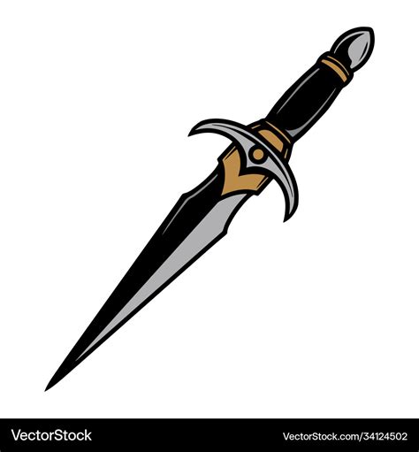 sharp dagger colorful template royalty  vector image