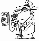 Coloring Call Phone Detective Make Telephone Drawing Cell Pages Netart Getcolorings Getdrawings sketch template