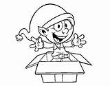 Elf Present Going Coloring Coloringcrew sketch template