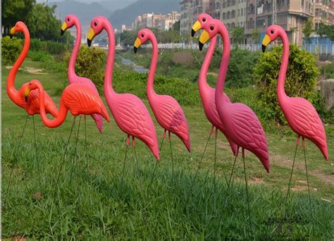 Buy Elegant Plastic Pink Flamingo Figure For Garden