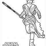 Rey Coloring Force Awakens Wars Star Pages sketch template