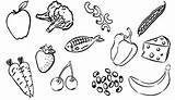 Coloring Pages Food Healthy Eating Type Kids Fruits sketch template