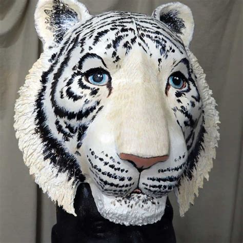 tiger pattern   mask  wall sculpture ultimate paper mache